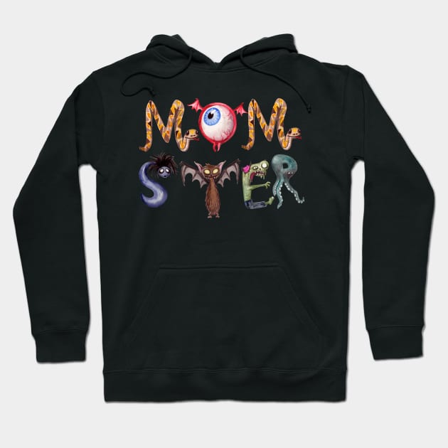 MOM Momster Funny Halloween for Mom Hoodie by albaley